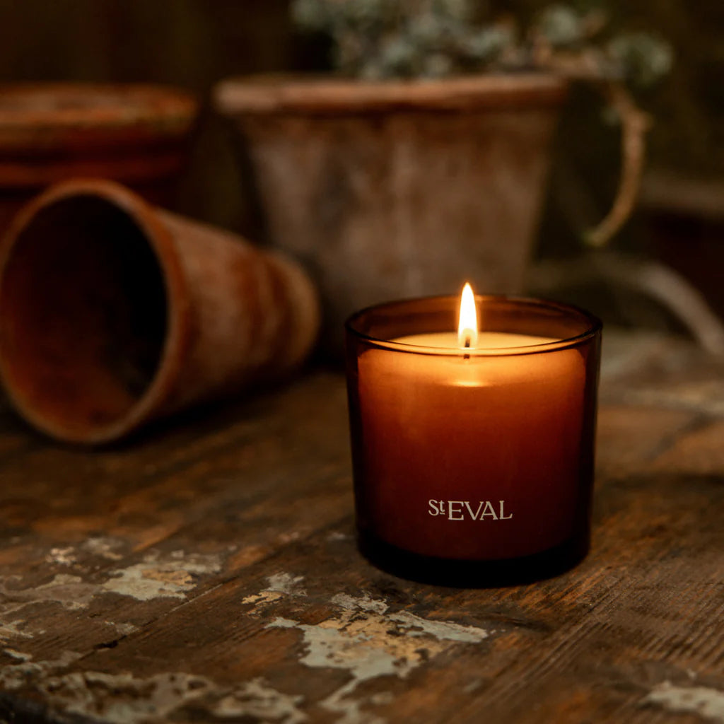 Bay & Rosemary Glass Amber Scented Candle