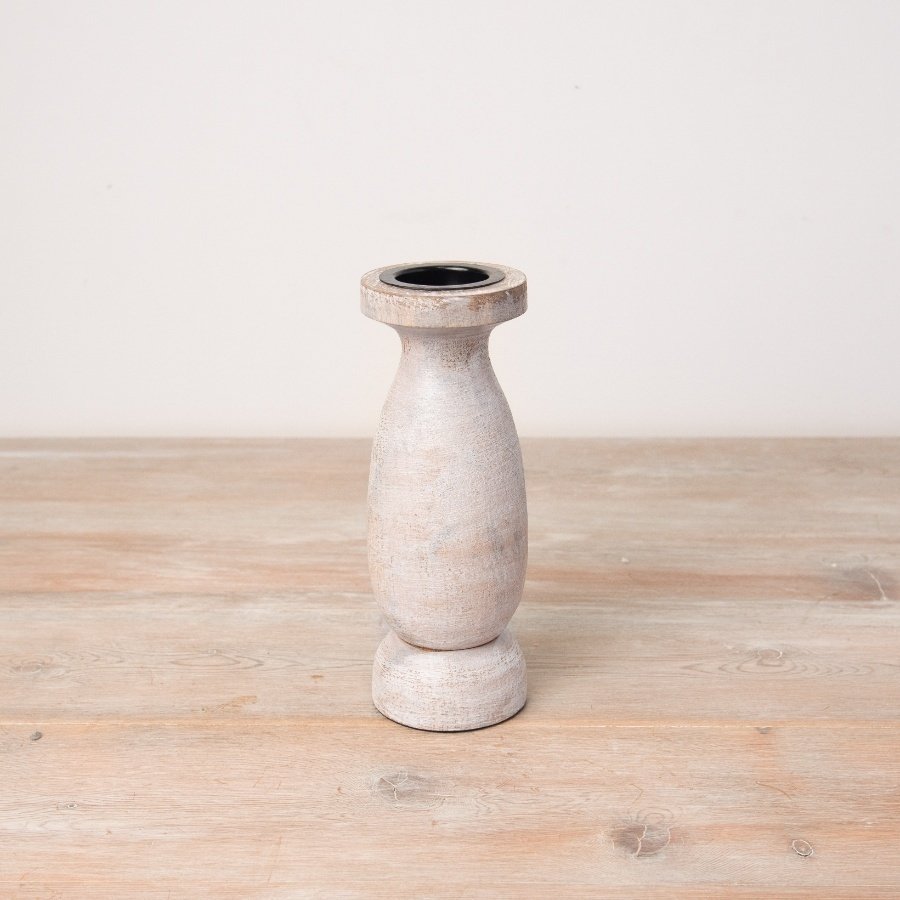 Rustic Washed Candle Holder