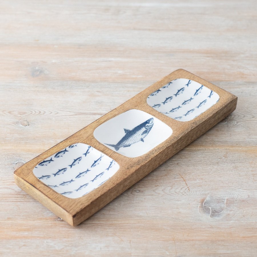 Three-Dish Fish Serving Platter