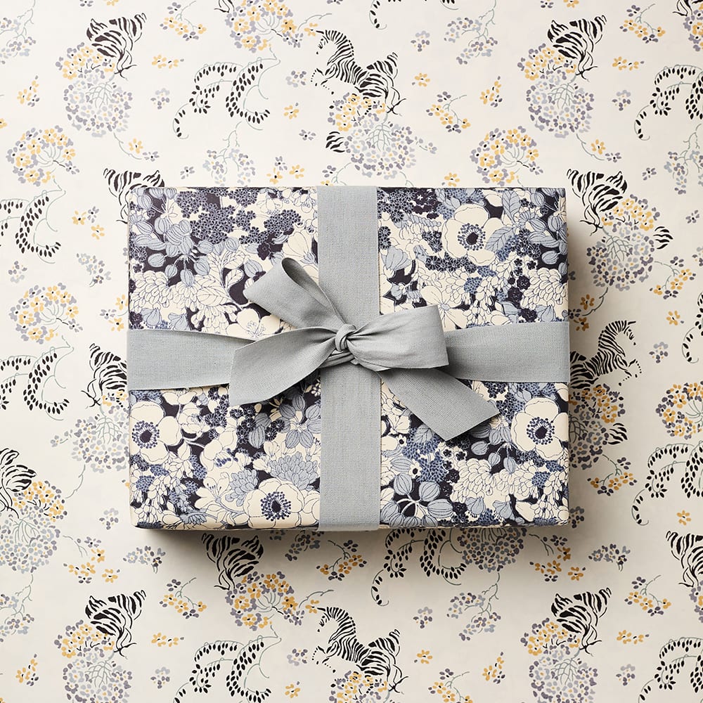 Curious Zebra & Bloom Wrapping Paper