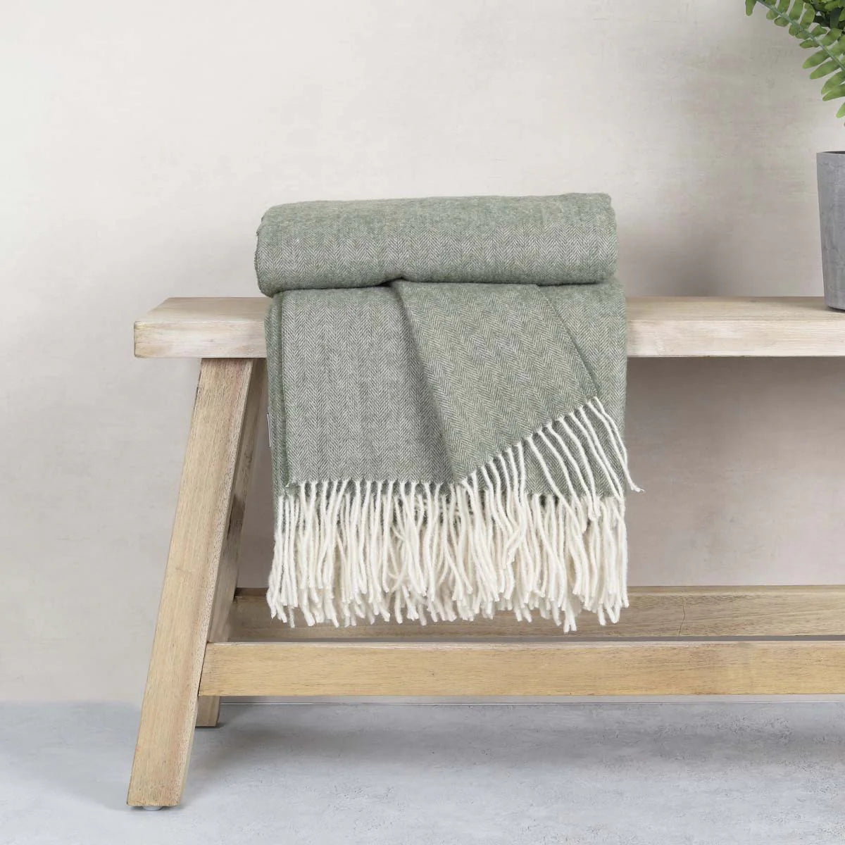 Olive Wool Throw