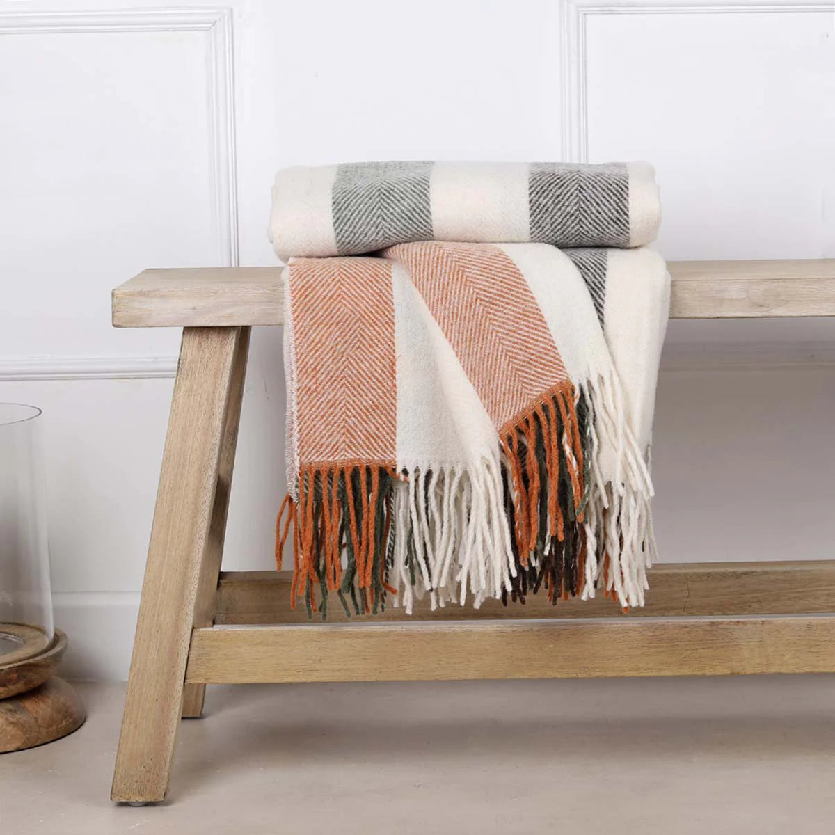 Woodland Stripe Wool Throw