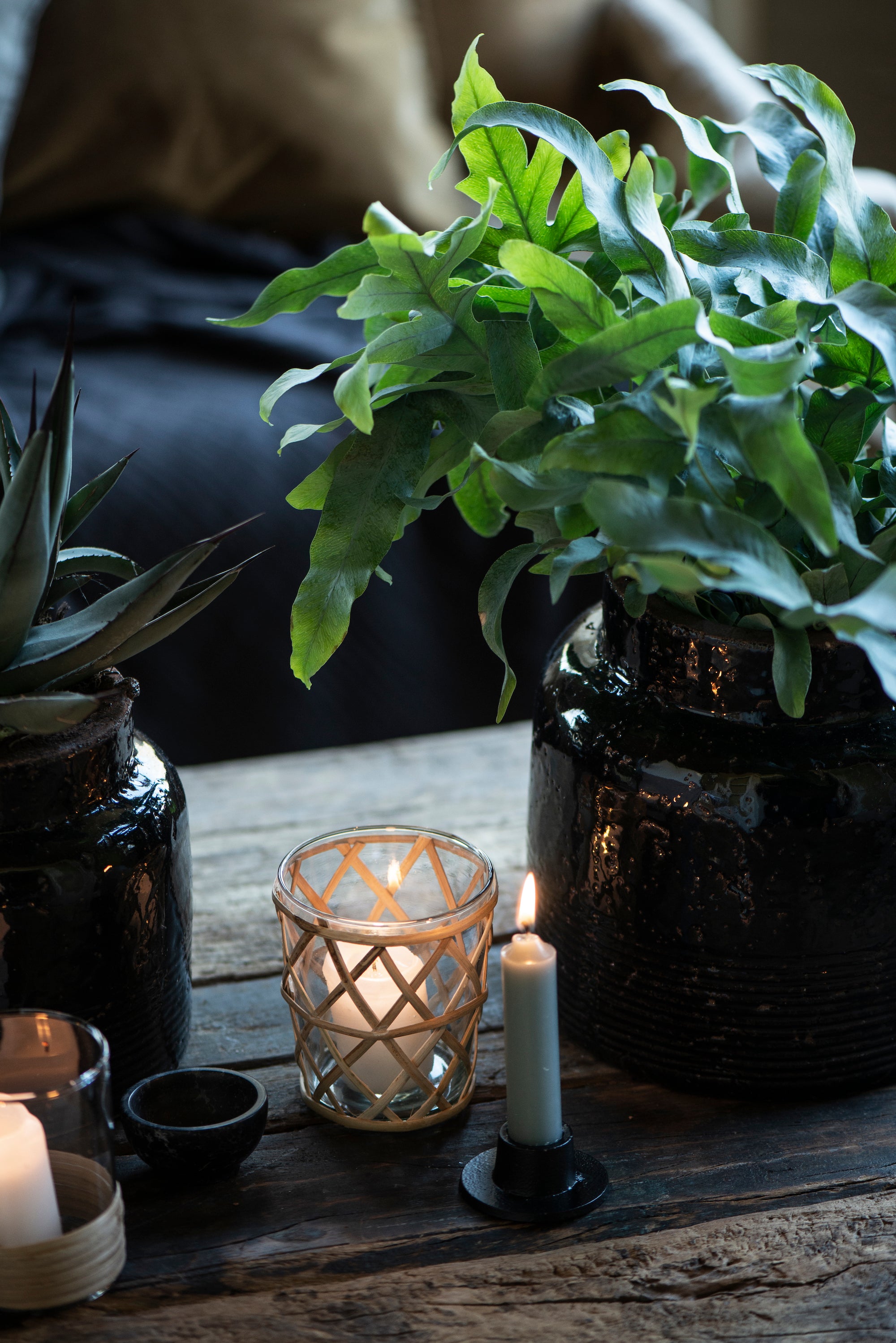 Braid Hand Blown Tea Light Holder