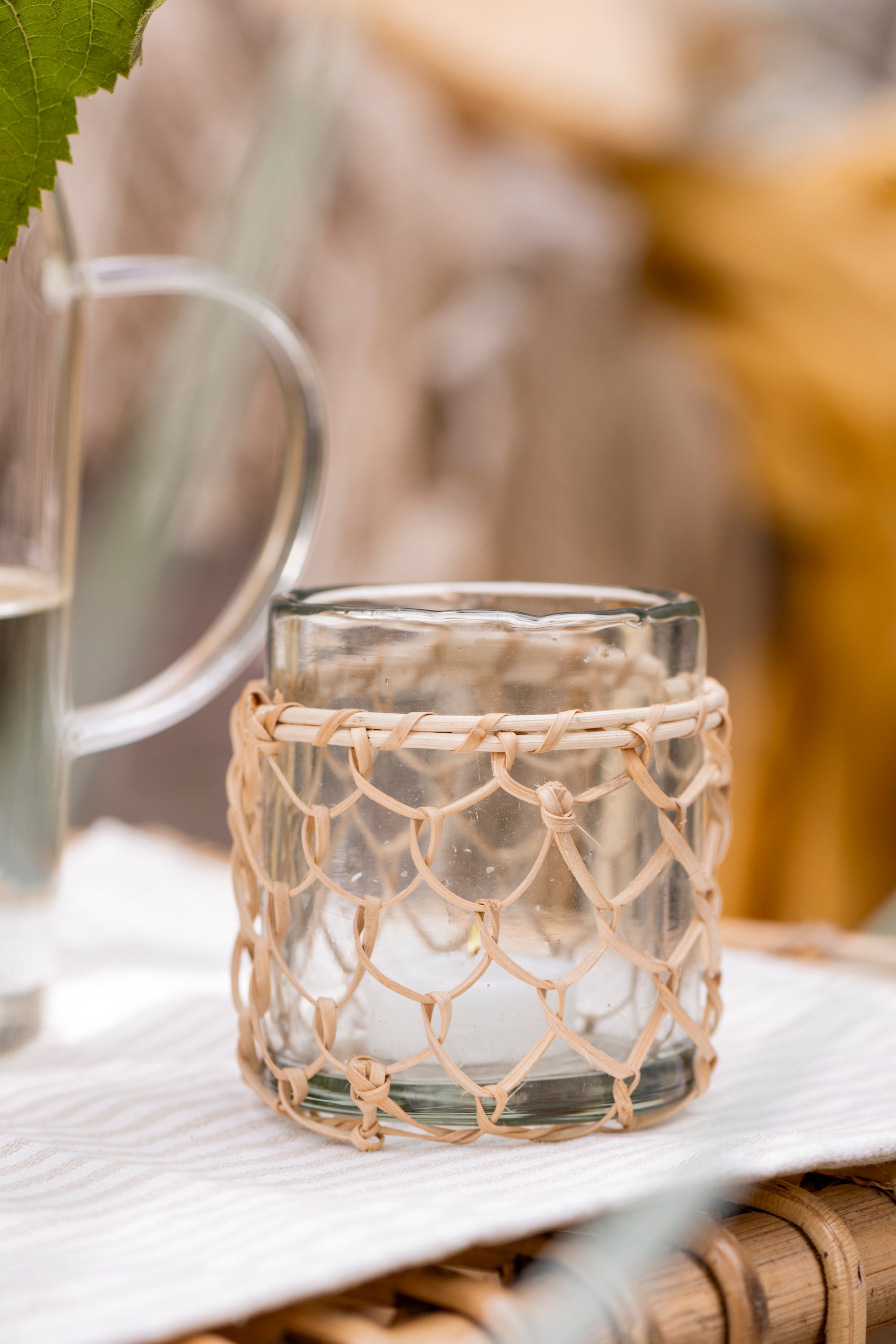 Braid Hand Blown Tea Light Holder