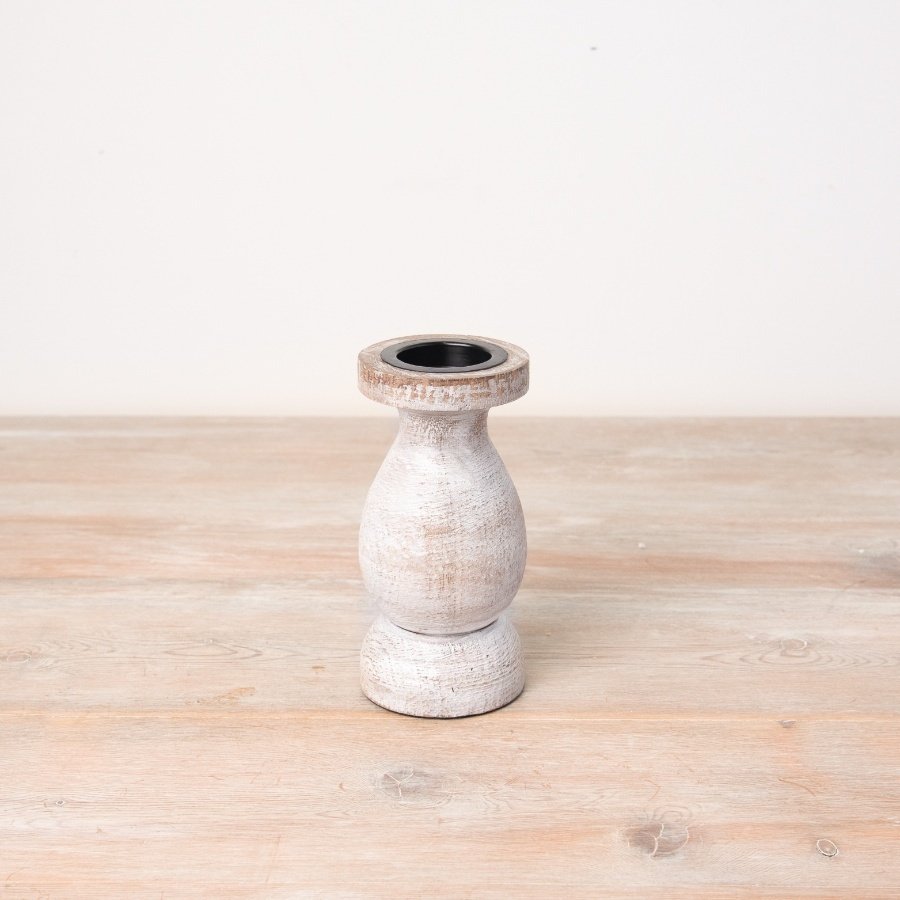 Rustic Washed Candle Holder