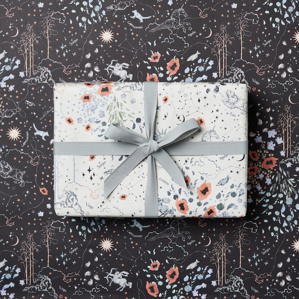 Zodiac Navy & Ivory Wrapping Paper